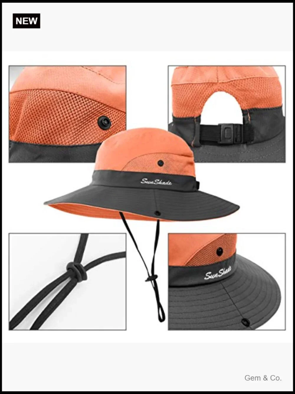 6 Packable Women's Wide Brim Sun Hats UPF 50+ Ponytail Beach Fishing Hiking